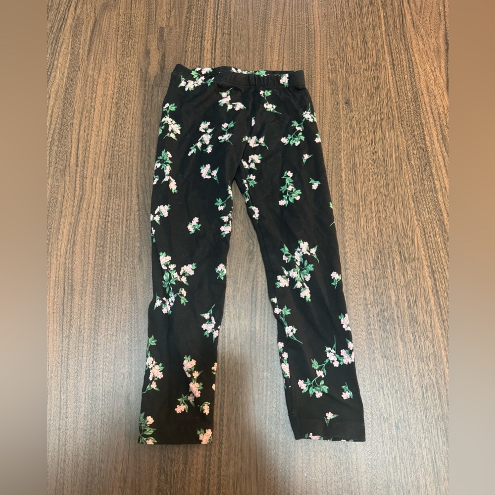 Old Navy Black Floral/Botanica Toddler Legging Pants Size 4T